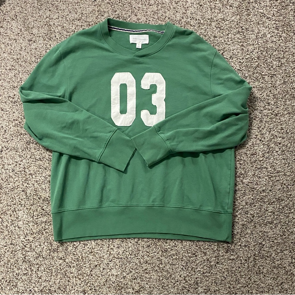 Sun + Stone Varsity Crewneck Sweater